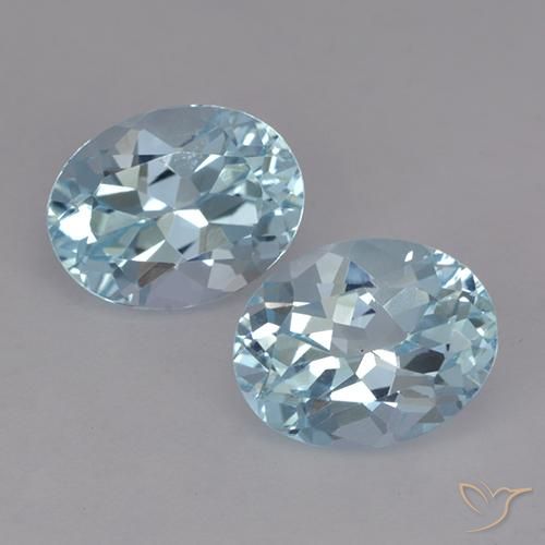 4.96ctw Naturel Bleu ciel Topaze, ovale, VVS