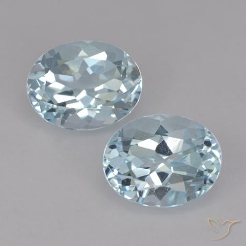 4.91ctw Naturel Bleu ciel Topaze, ovale, VVS
