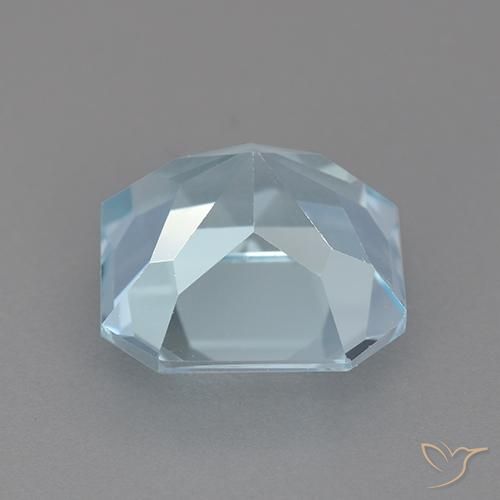 Topaze Bleu ciel naturelle Octogone / coupe Émeraude, 4.23 ct, VVS