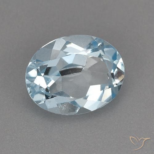 Topaze Bleu ciel naturelle ovale, 2.11 ct, VVS-VS