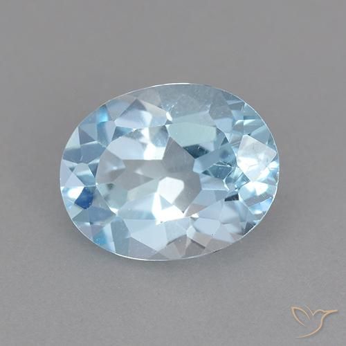 Topaze Bleu ciel naturelle ovale, 2.20 ct, VVS-VS