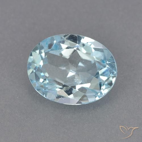 Topaze Bleu ciel naturelle Coupe ovale, 2.11 ct, VVS