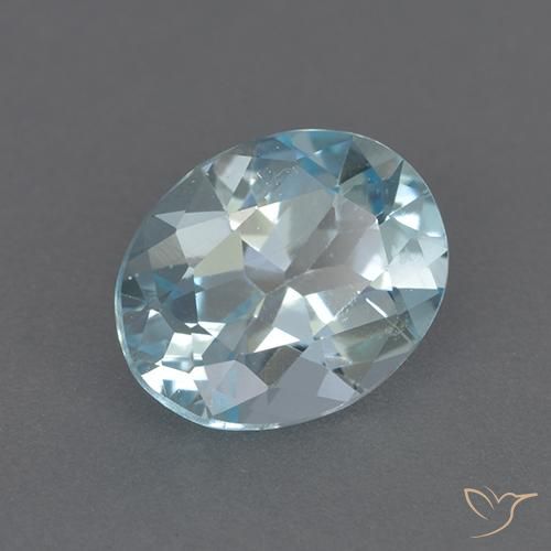 Topaze Bleu ciel naturelle ovale, 2.22 ct, VVS-VS