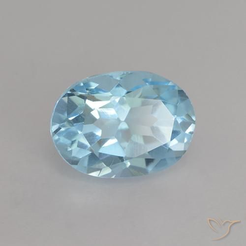 Topaze Bleu ciel naturelle ovale, 1.19 ct, VVS-VS