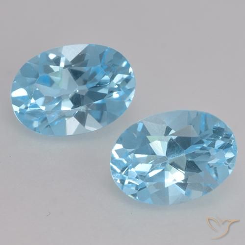 2.17ctw Naturel Bleu ciel Topaze, ovale, VVS-VS