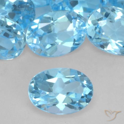 0.99ct Naturel Bleu Suisse Topaze, ovale, VVS-VS
