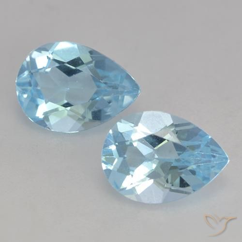 1.74ctw Naturel Bleu ciel Topaze, En forme de poire, VVS-VS