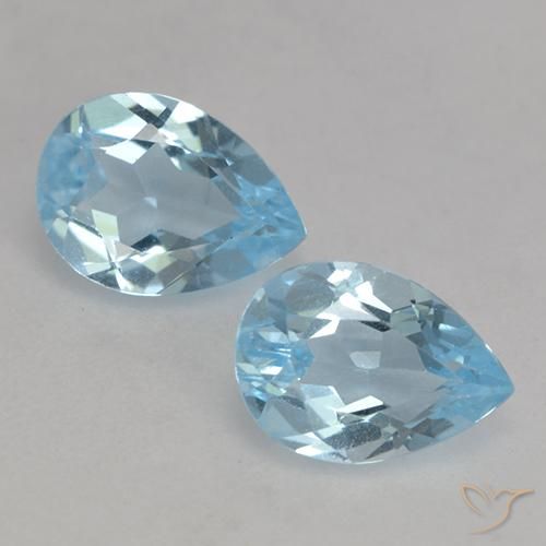 1.63ctw Naturel Bleu ciel Topaze, En forme de poire, VS