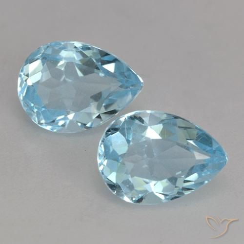 1.87ctw Naturel Bleu ciel Topaze, En forme de poire, VVS-VS
