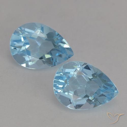 1.73ctw Naturel Bleu Suisse Topaze, En forme de poire, VVS-VS
