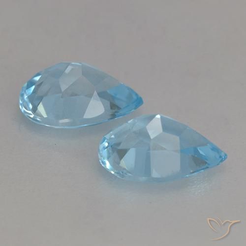 Shop natural 1.73ct Bleu Suisse Topaze gems, En forme de poire, from Brésil at GemSelect. In stock, global shipping!