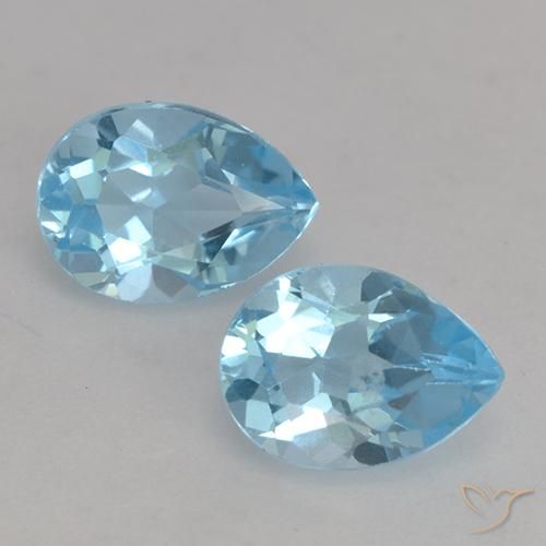 1.93ctw Naturel Bleu ciel Topaze, En forme de poire, VS