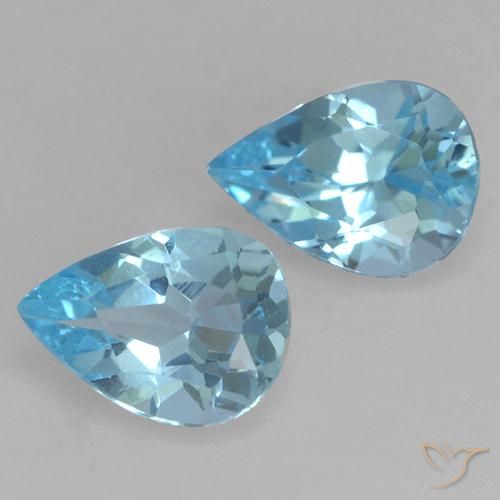 Shop natural 1.53ct Bleu Suisse Topaze gems, En forme de poire, from Brésil at GemSelect. In stock, global shipping!