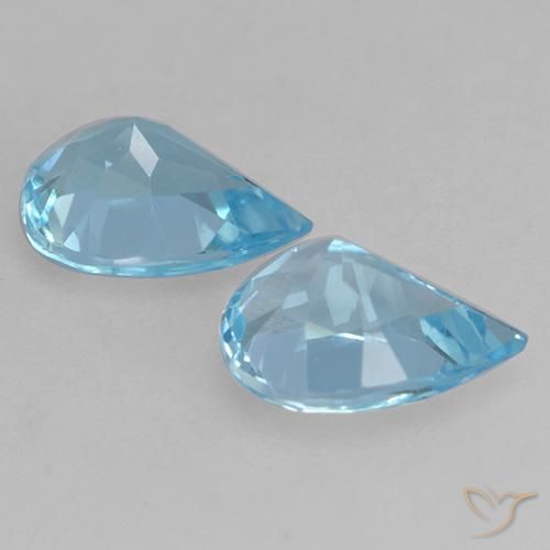 Shop natural 1.53ct Bleu Suisse Topaze gems, En forme de poire, from Brésil at GemSelect. In stock, global shipping!