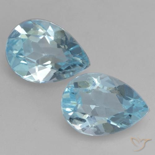 1.62ctw Naturel Bleu ciel Topaze, En forme de poire, VVS-VS