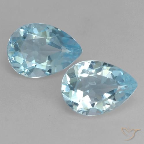 1.72ctw Naturel Bleu ciel Topaze, En forme de poire, VVS-VS