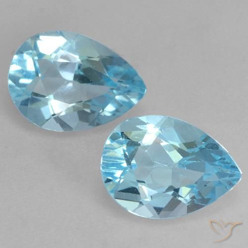 1.75ctw Naturel Bleu ciel Topaze, En forme de poire, VS