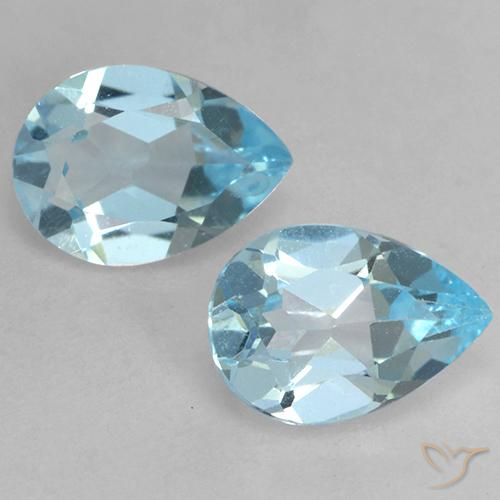 1.48ctw Naturel Bleu ciel Topaze, En forme de poire, VVS-VS