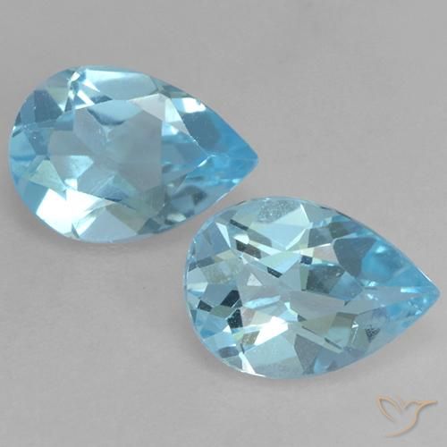 1.53ctw Naturel Bleu Suisse Topaze, En forme de poire, VVS-VS