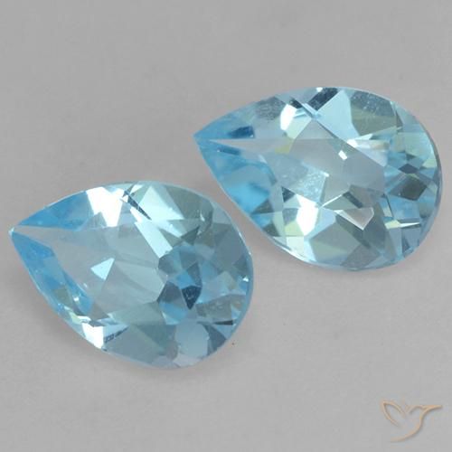 Shop natural 1.53ct Bleu Suisse Topaze gems, En forme de poire, from Brésil at GemSelect. In stock, global shipping!