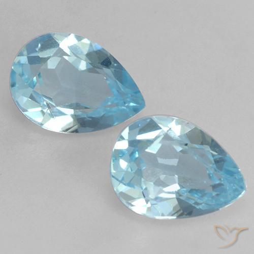 1.57ctw Naturel Bleu ciel Topaze, En forme de poire, VVS-VS