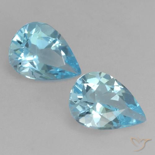 1.52ctw Naturel Bleu ciel Topaze, En forme de poire, VVS-VS
