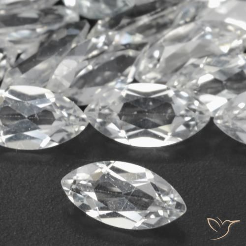 Topaze Blanc clair naturelle Marquise, 0.28 ct, VS