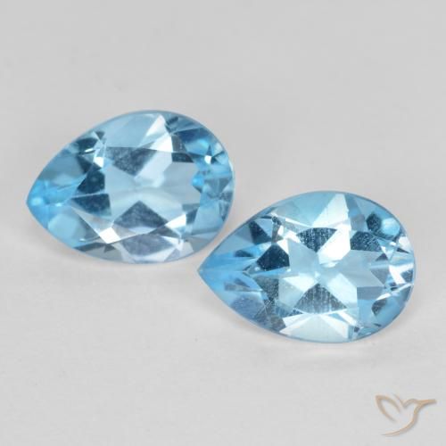1.69ctw Naturel Bleu Suisse Topaze, En forme de poire, VS