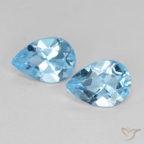 1.56ctw Naturel Bleu Suisse Topaze, En forme de poire, VS