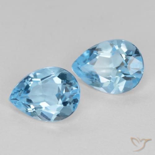 Shop natural 1.73ct Bleu Suisse Topaze gems, En forme de poire, from Brésil at GemSelect. In stock, global shipping!