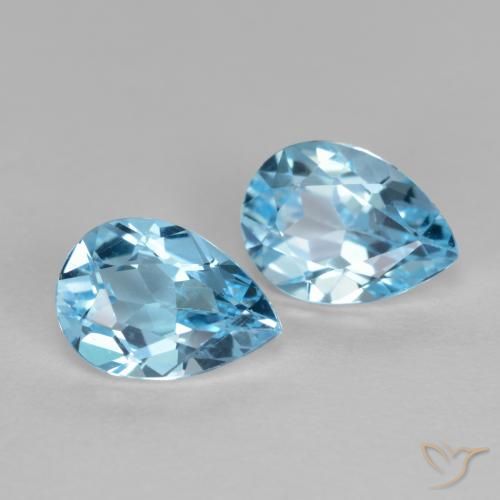 1.63ctw Naturel Bleu ciel Topaze, En forme de poire, VS