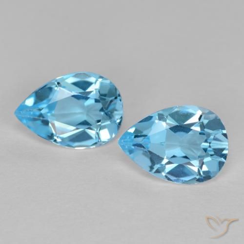 1.65ctw Naturel Bleu Suisse Topaze, En forme de poire, VVS-VS