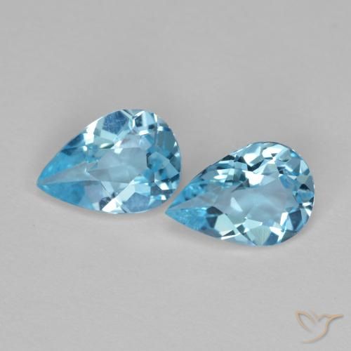 1.35ctw Naturel Bleu ciel Topaze, En forme de poire, VVS-VS