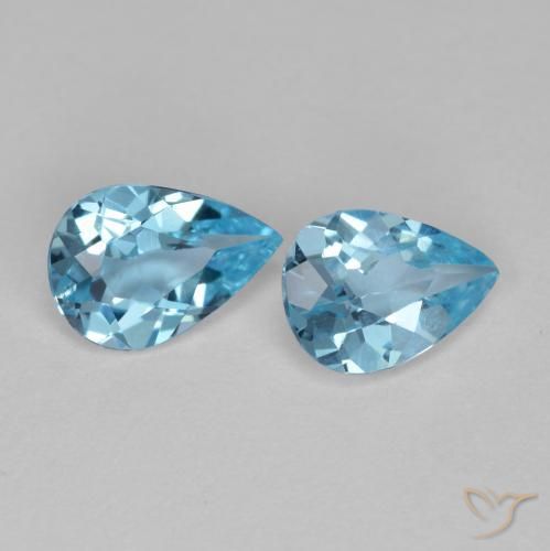 Shop natural 1.35ct Bleu ciel Topaze gems, En forme de poire, from Brésil at GemSelect. In stock, global shipping!