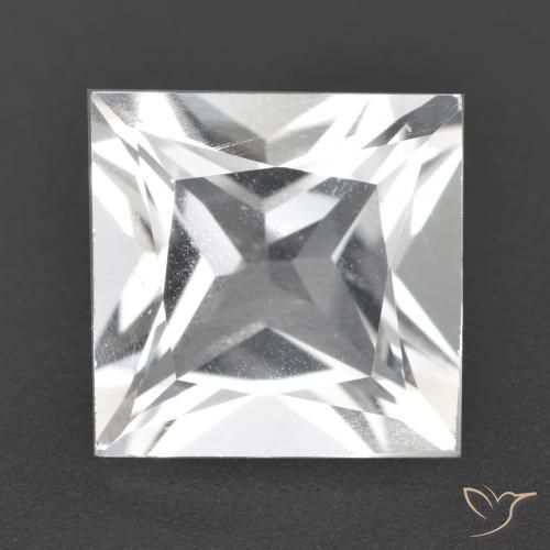 4.42ct Naturel Blanc Topaze, Carré, VVS-VS