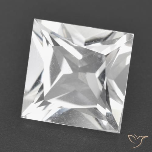 Topaze Blanc naturelle Carré, 4.42 ct, VVS-VS