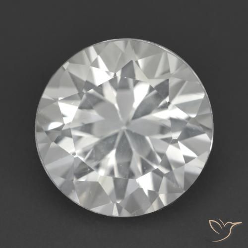 Topaze blanc naturelle coupe roude, 4,28 ct, VVS-VS