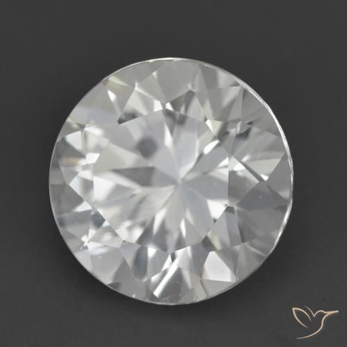 Topaze blanc naturelle coupe roude, 4,28 ct, VVS-VS