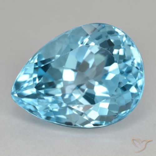 Topaze Bleu Suisse naturelle En forme de poire, 12.74 ct, VVS
