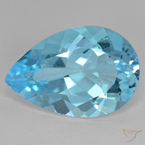 11.62ct Naturel Bleu Suisse Topaze, En forme de poire, VVS