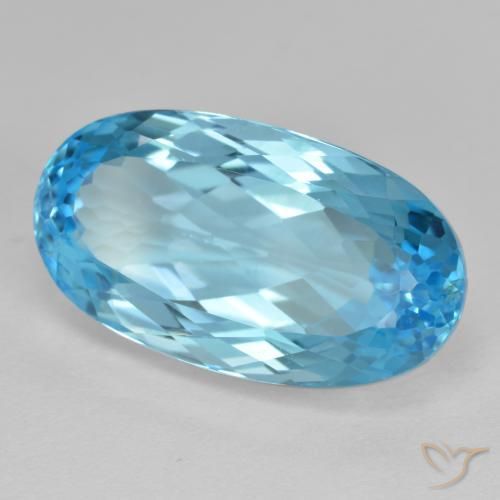 Topaze Bleu Suisse naturelle ovale, 13.52 ct, VS