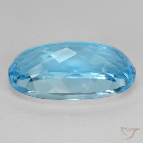 Topaze Bleu Suisse naturelle ovale, 13.52 ct, VS