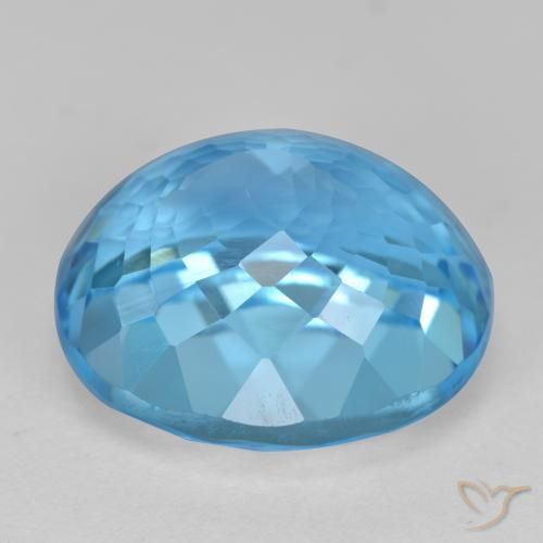 Topaze Bleu Suisse naturelle ovale, 17.73 ct, VVS