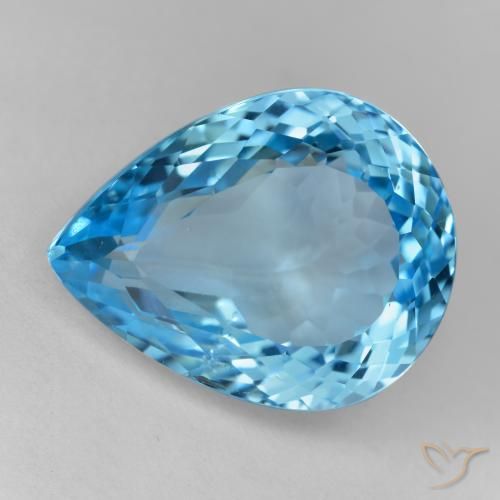19.07ct Naturel Bleu Suisse Topaze, En forme de poire, VVS-VS