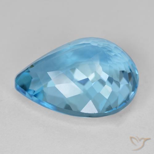 Topaze Bleu Suisse naturelle En forme de poire, 19.07 ct, VVS-VS