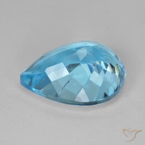 Topaze Bleu Suisse naturelle En forme de poire, 14.54 ct, VS-SI