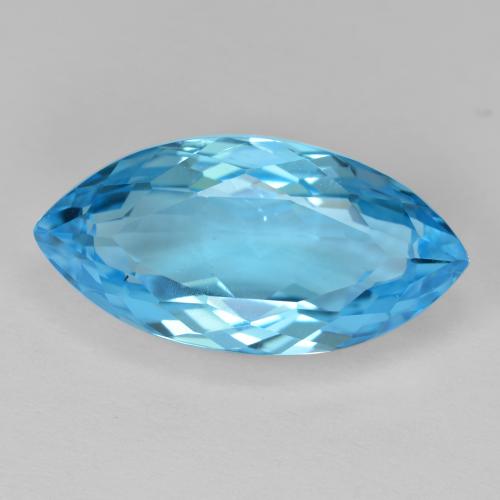Topaze bleue naturelle marquise, 13,41 ct, VVS-VS