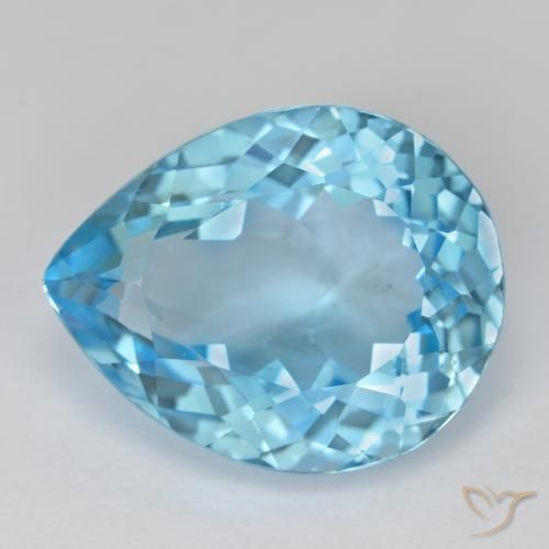 16.84ct Naturel Bleu ciel Topaze, En forme de poire, VVS-VS