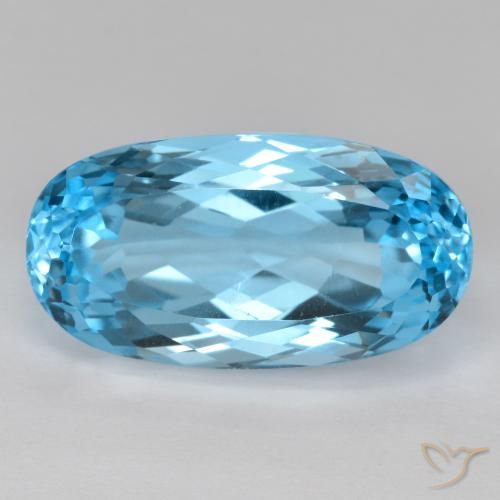 Topaze Bleu Suisse naturelle ovale, 17.49 ct, VVS-VS
