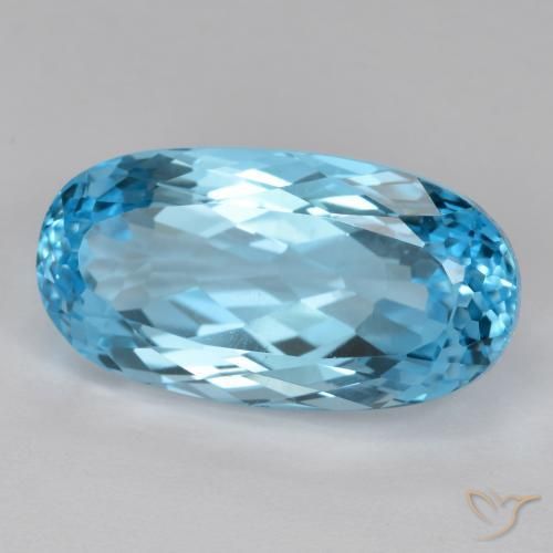 Topaze Bleu Suisse naturelle ovale, 17.49 ct, VVS-VS
